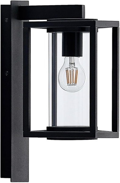 Lucande Außen-Wandleuchte Ferda, Metall, Schwarz IP44, 1 x 15 W LED