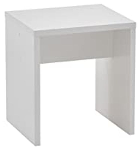 FMD Möbel - SCHMINKI 2 - Sitzhocker - melaminharzbeschichtete Spanplatte - weiß Edelglanz - 40 x 44,2 x 35cm