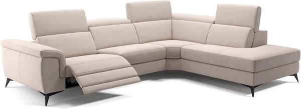 Sofanella Ecksofa AMARO Sofalandschaft Funktionssofa Stoff in Creme S: 286 Breite x 108 Tiefe