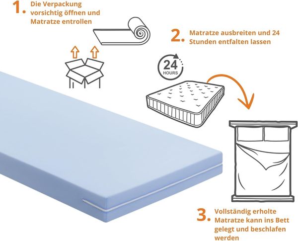 sleepling 190118 Komfortschaum Matratze Basic 20 | Made in EU | Waschbar 40 Grad | Ökotex 100 | Härtegrad 2 | 100x200 cm Bild 5