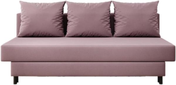 Designer Sofa Lino mit Schlaffunktion Stoff Rosé