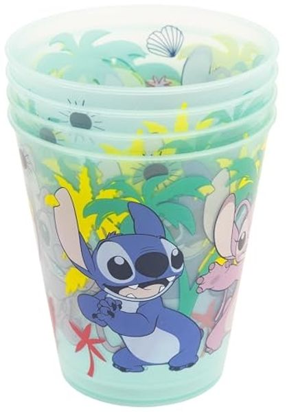 Disney Lilo & Stitch Kinder Becher Set 4 teilig 285 ml aus Polypropylen