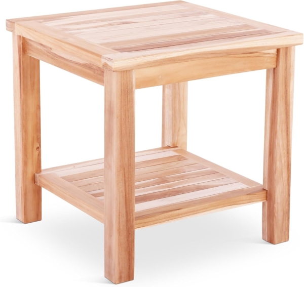 Raburg Gartentisch Beistelltisch Teakholz, 50 x 50 cm, wetterfestes Teak, langlebig, leicht & robust, UV-beständig & pflegeleicht