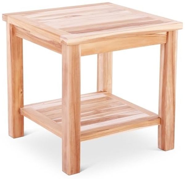 Raburg Gartentisch Beistelltisch Teakholz, 50 x 50 cm, wetterfestes Teak, langlebig, leicht & robust, UV-beständig & pflegeleicht