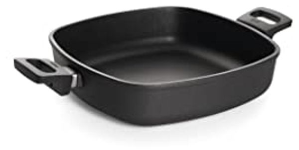 WOLL Servierpfanne Titanium Nowo Universal‑Pfanne 28 × 28 cm (~6 l), Titan‑Hartversiegelung, Aluminium‑Titanium‑Guss, alle Herdarten inkl. Induktion, spülmaschinen‑ & backofenfest bis 250 °C, schnitt‑ & abriebfest, verstärkter Schüttrand, 2