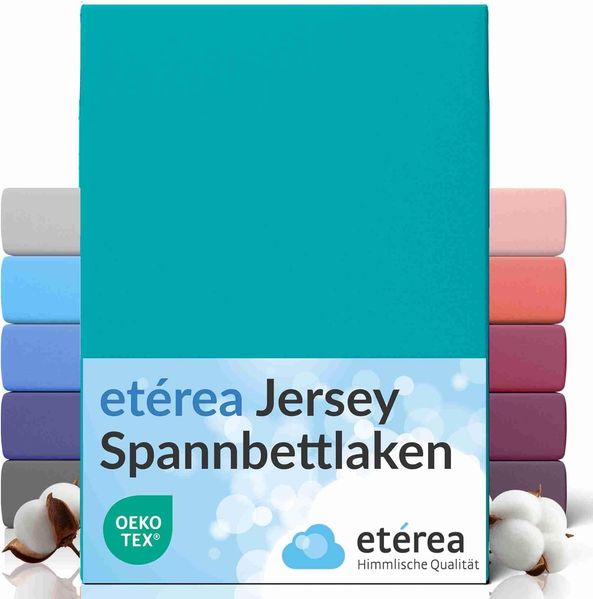 etérea Comfort Jersey Spannbettlaken Ocean 180x200 cm - 200x200 cm