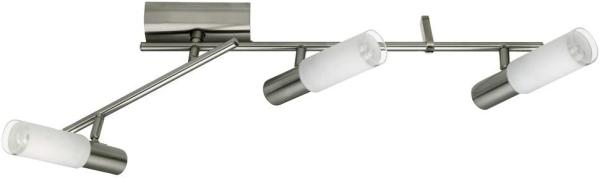 Deckenstrahler, 3 Flammig, Glas, weiß, Stahl, L 51,5cm