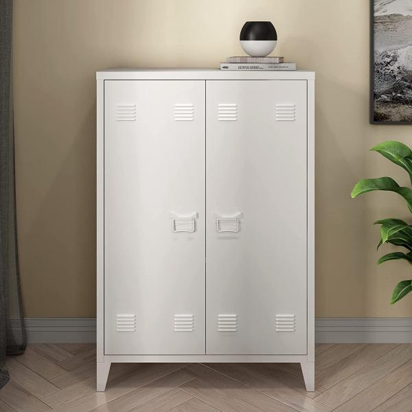 Metallschrank Oripää 110x75x33 cm Weiß [en. casa]