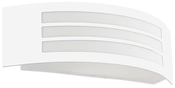 EGLO Wandlampe außen Leiros, Außenbeleuchtung Hauswand, rechteckige Wand Außenleuchte, Außenwandleuchte aus Metall in Weiß, Außenlampe mit E27 Fassung, IP44