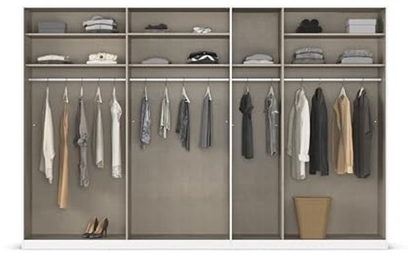 Rauch Möbel Alabama, Kleiderschrank für Schlafzimmer, Kinderzimmer, Wohnzimmer, Garderobe, Flur, 7-türig, mit Zubehör Classic, Farbe Beige, Breite 315 cm Bild 6