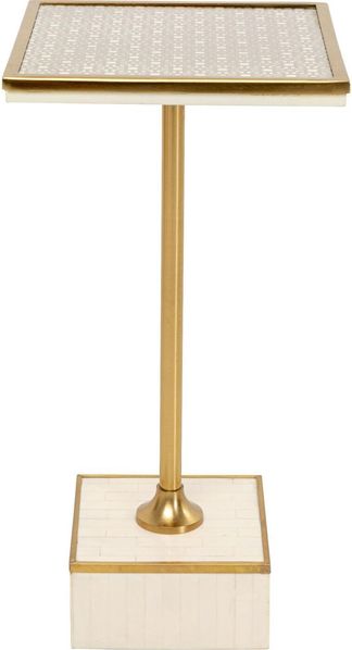 Beistelltisch Grazia, Weiß, Gold, 25 x 50 x 25 cm