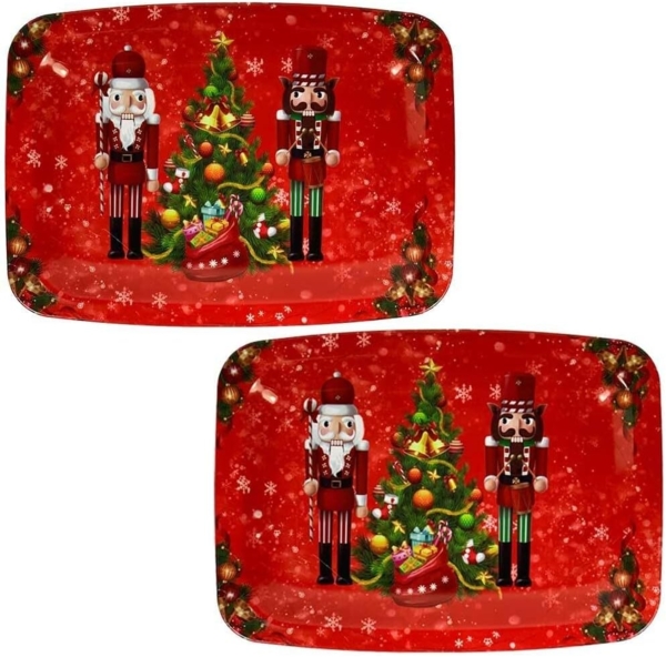 Weihnachtsteller Rechteckig Groß 2 Stück Nikolaus Advent Weihnachten Nussknacker