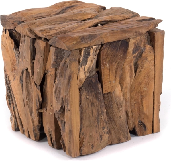 DESIGN DELIGHTS Hocker SITZBOX "TEAK 30", 30x30x30 cm, Teakholz, Sitzhocker