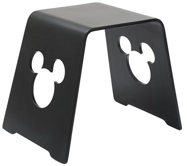 Disney Micky Maus Kinderhocker aus Bugholz-Birkenfurnier, elegante schwarze Oberfläche, 52 x 40,5 x 45 cm (B x T x H)