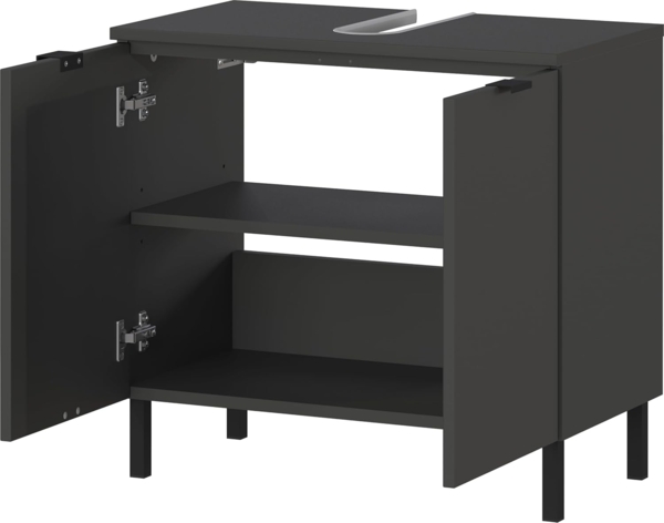 Germania 2-TLG. Bad-Set 9919-547 GW-Arcena, in Graphit, mit Metallfüßen, 76 x 200 x 34 cm (BxHxT) Bild 6