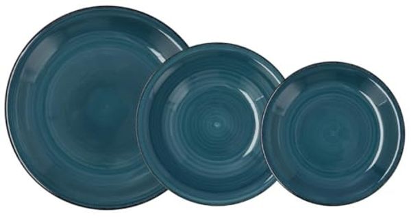Geschirr-Set Quid Zafiro Vita 18 Stücke Blau aus Keramik