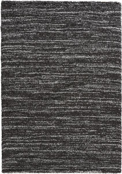 Hochflor Teppich Delight schwarz grau meliert - 160x230x3cm