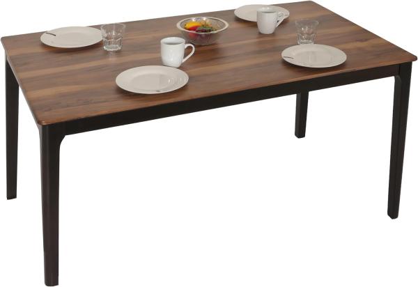 Esszimmertisch HWC-M55, Tisch Esstisch, Massiv-Holz HDF Laminat Melamin 135x80cm, Sheesham Holz-Optik, dunkle Beine