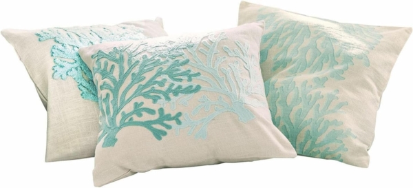 Mirabeau Kissenhülle Kissenhülle 3er Set Vaiea türkis/beige