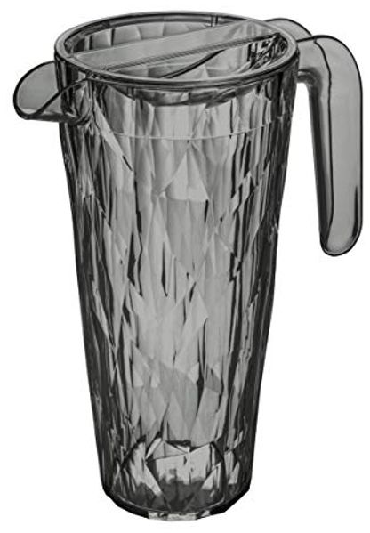 Koziol Superglas Kanne Club, Wasserkrug, Krug, Superglas, Transparent Grey, 1. 5 L, 3687540