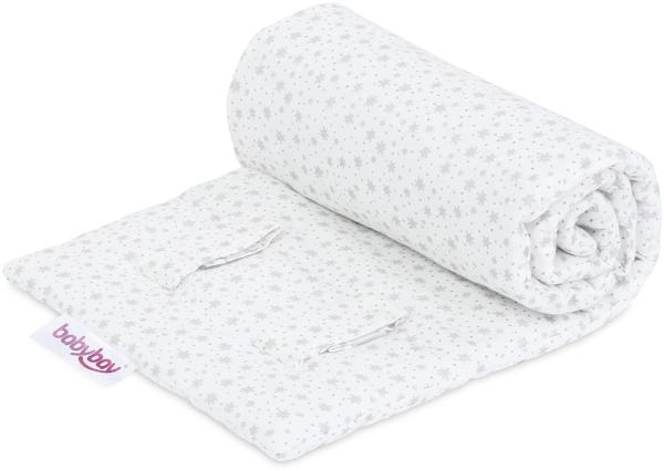 Babybay 'Organic Cotton' Gitterschutz für Verschlussgitter, weiß Glitzersterne silber