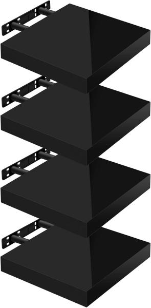 Woltu Wandregal, 4-tlg, Wandboard freischwebend Schweberegal Holz Board