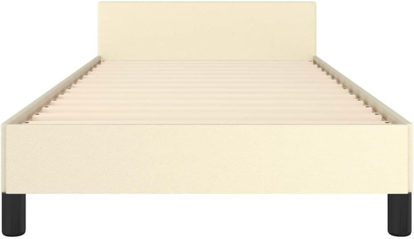 vidaXL Bettgestell mit Kopfteil ohne Matratze Creme 90x190 cm 347473 Bild 6