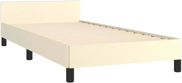 vidaXL Bettgestell mit Kopfteil ohne Matratze Creme 90x190 cm 347473 Bild 5