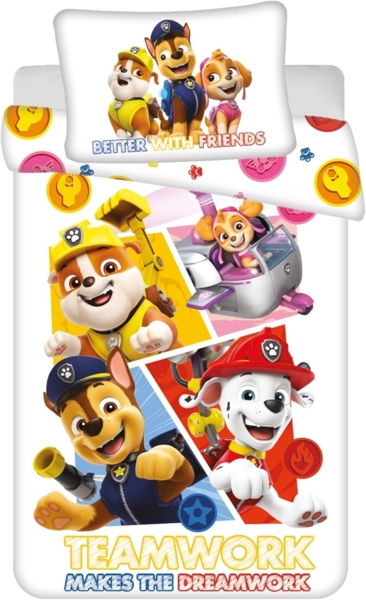 Paw Patrol Kinderbettwäsche – Bettbezug 100x135 cm & Kissenbezug 40x60 cm