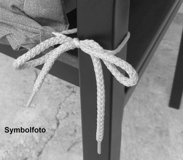 Madison Hochlehnerauflage B 255 Gartenstuhl Auflagen Kissen Polster für Hochlehner grau kariert, für Hochlehner-Stühle UV-beständig inkl. Bindebänder und Halteband Bild 3