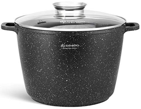Edenberg Kochtopf Großer Topf 10L Suppentopf Kompotttopf Spargeltopf Steinbeschichtung, Aluminiumguss, Keramik (Sehr hochwertig, 2-tlg, Eine ideale Geschenkidee)