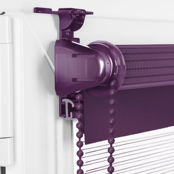 Doppelrollo Klemmfix ohne Bohren 80x100 cm Lila Duo Rollo Klemmrollo Sonnenschutzrollo Fensterrollo für Fenster & Türen Zebrarollo Seitenzugrollo Bild 3