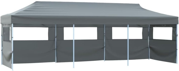 vidaXL Faltzelt Partyzelt Pop-Up mit 5 Seitenwänden 870x291x315 cm Anthrazit 44981