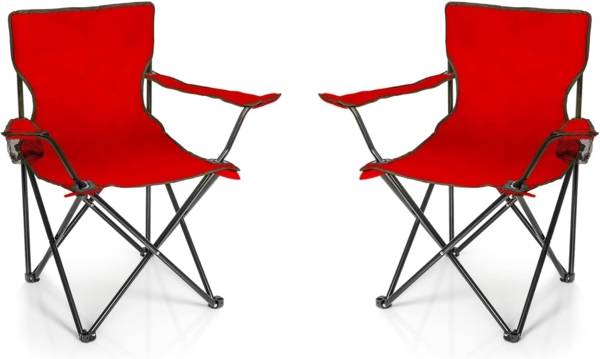BigDean Campingstuhl 2x Faltstuhl Campingstuhl Anglerstuhl Getränkehalter Klappstuhl