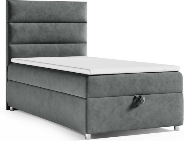 Best for Home Boxspringbett K4 SINGLE mit Bettkasten (Graphit 100x200)