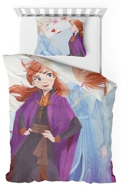 Träumschön Jugendbettwäsche Bettewäsche Set aus Mikrofaser 135x200 cm - Frozen der Kinofilm, Polyester, 2 teilig