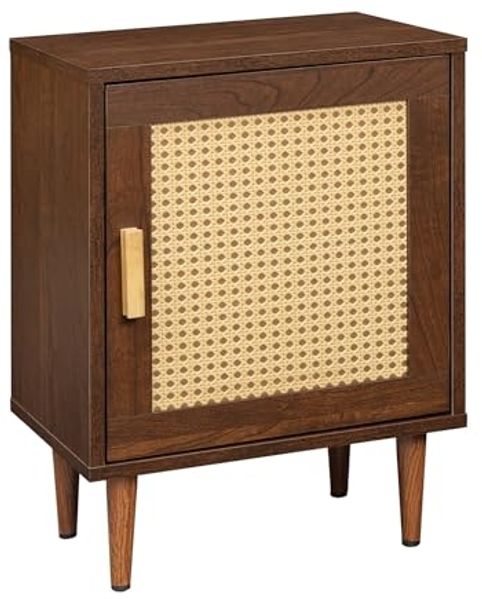 riess-ambiente Nachttisch VIENNA 60cm braun - Wiener Geflecht, mit Stauraum, Holzoptik, eckig (Einzelartikel, 1-St), Retro-Beistelltisch - ideal für Boho-Schlafzimmer und Wohnbereiche