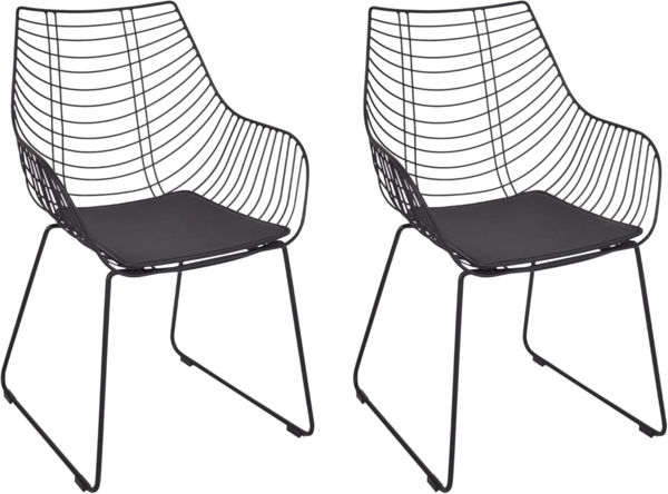 Esszimmerstuhl 2er Set ANNAPOLIS Metall Schwarz