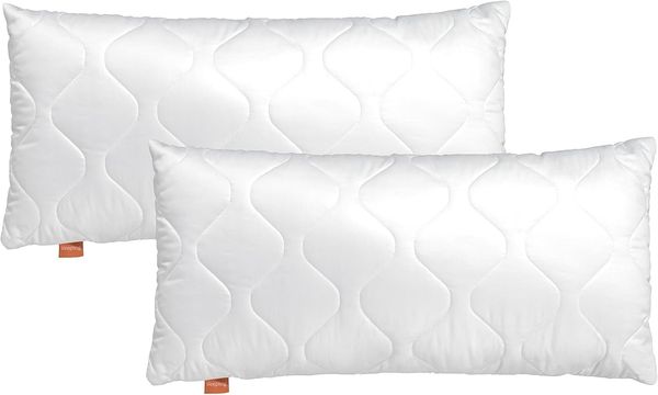sleepling 194355 2er Set Basic 100 Kopfkissen | Hotelkissen | Ökotex | waschbar bis 60 Grad | Made in EU | Füllmengengarantie | Größengarantie | 50x70 cm, weiß