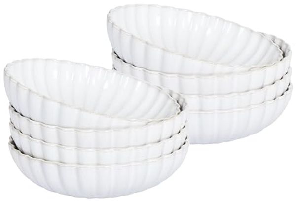 Suppenteller 8er Set NETTLE Steinzeug Cremeweiß