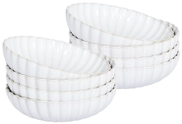 Suppenteller 8er Set NETTLE Steinzeug Cremeweiß