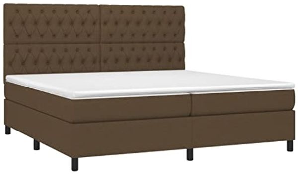 vidaXL Boxspringbett mit Matratze Dunkelbraun 200x200 cm Stoff, Härtegrad: H2 [3142044]