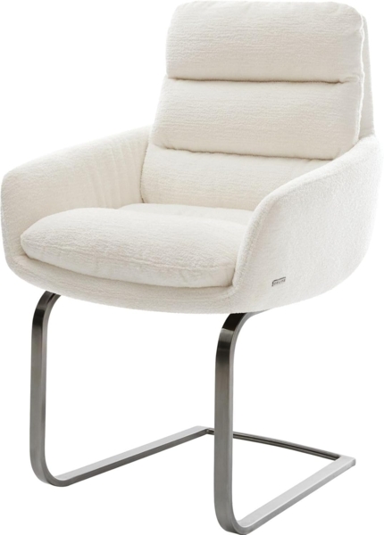 Freischwinger Abelia-Flex mit Armlehnen Bouclé Soft Beige Freischwinger flach Graphit