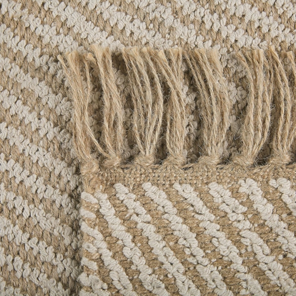 Teppich beige 50x80 cm Streifenmuster Kurzflor zweiseitig ALADAG Bild 5