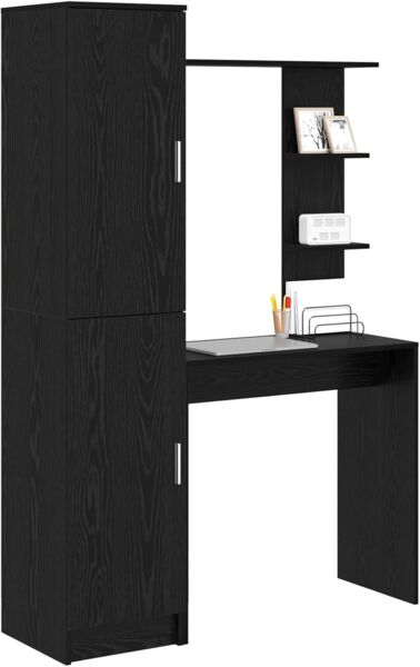 vidaXL Schreibtisch 2 pcs Schwarz Eichen-Optik 3337282
