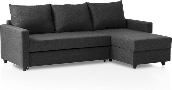 Traumnacht Schlafsofa Belfort, Ecksofa, Sofagarnitur in L-Form mit Schlaffunktion und Stauraum in der Ottomane, produziert nach deutschem Qualitätsstandard, anthrazit, 227 x 153 x 66 cm