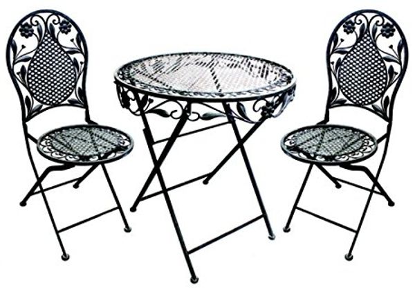Terrassen Set Gartenset Bistroset Sitzgruppe Gartenmöbel klappbar Deko grau 3tlg.