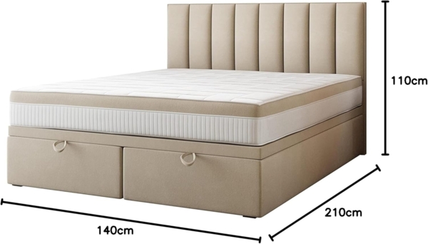 TRADA Boxspringbett BOND mit Taschenmatratze - Elegant Polsterbett mit Zwei Bettkasten (Bett + Materatze), mit zwei Bettkasten - mit Funktion, die das Bettenmachen erleichtert Bild 2