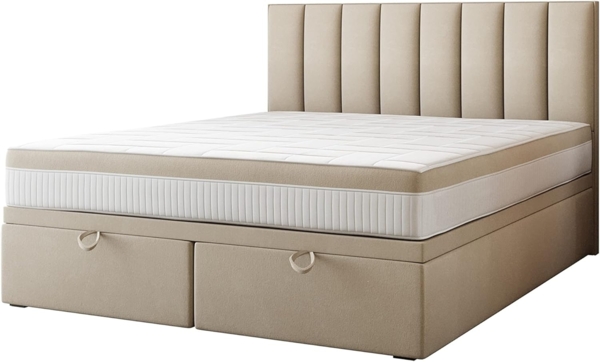 TRADA Boxspringbett BOND mit Taschenmatratze - Elegant Polsterbett mit Zwei Bettkasten (Bett + Materatze), mit zwei Bettkasten - mit Funktion, die das Bettenmachen erleichtert Bild 7