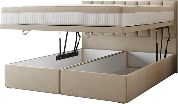 TRADA Boxspringbett BOND mit Taschenmatratze - Elegant Polsterbett mit Zwei Bettkasten (Bett + Materatze), mit zwei Bettkasten - mit Funktion, die das Bettenmachen erleichtert Bild 8